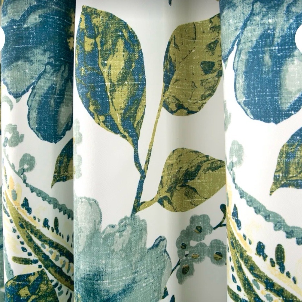 NIB Lush Decor Half Moon Floral Paisley Curtains - Navy and White. - Picture 7 of 8